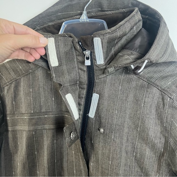 Orage Women’s Ski Jacket Alaskan Pinstripe Brown Snowboarding Winter Coat Medium - Picture 2 of 16